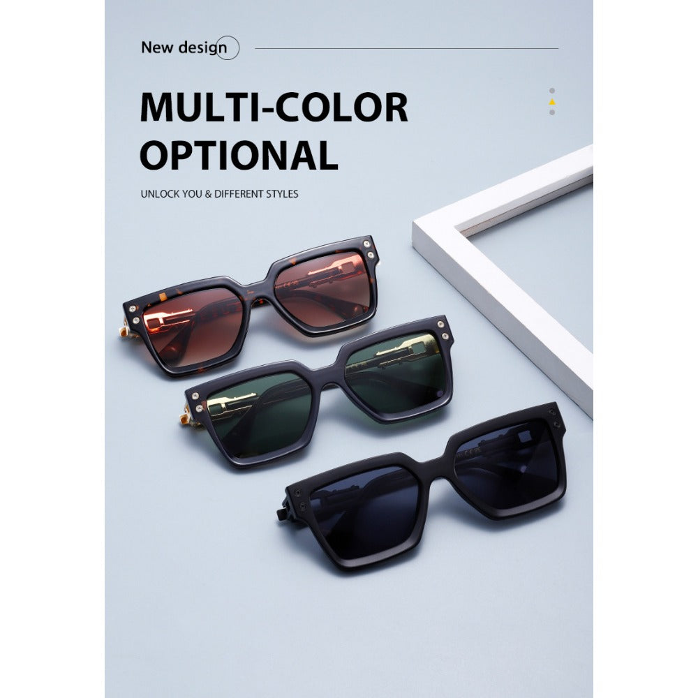 Men's Metal Sunglasses Fashion Square Frame Sunglasses Sunglasses UV400 Goggles Boyfriend Gift