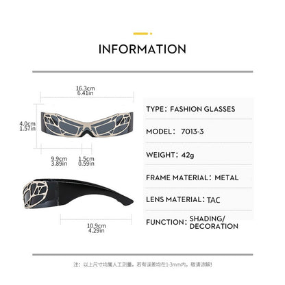 New Fashion Sunglasses Wrap-around Y2K Technology Sunglasses Metal Mesh Sunglasses Sunglasses