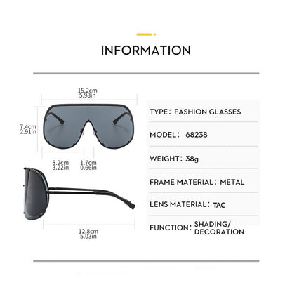 High Quality Brown One-piece Sunglasses New Style Glasses Large Frame Anti-ultraviolet Sunglasses Goggles