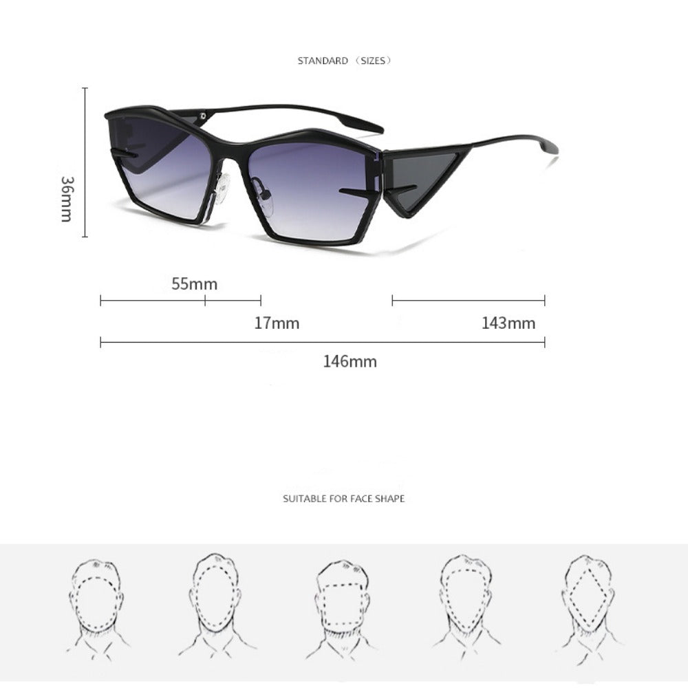 New Style Metal Sunglasses High-end Fashion Sunglasses Trendy Futuristic Technology Ladies Personality Irregular Sunglasses