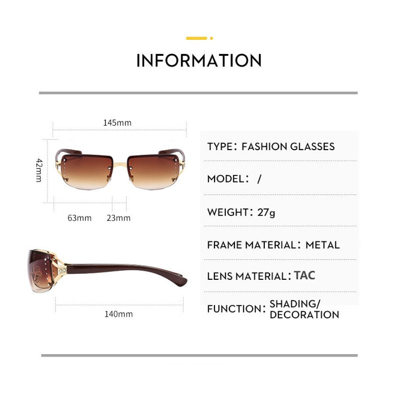 New Y2K Diamond-studded Sunglasses, Fashionable Sunglasses, High-quality Sunglasses