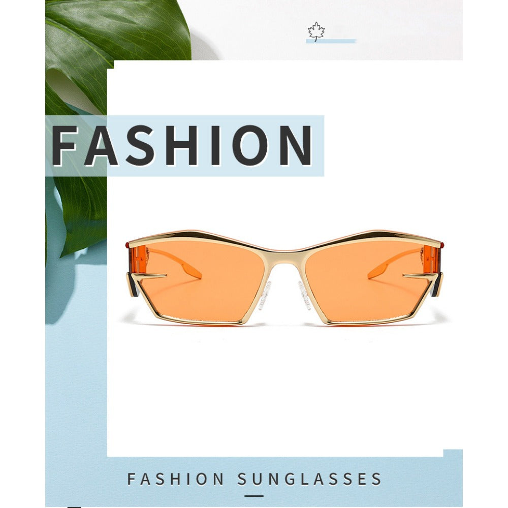 New Style Metal Sunglasses High-end Fashion Sunglasses Trendy Futuristic Technology Ladies Personality Irregular Sunglasses