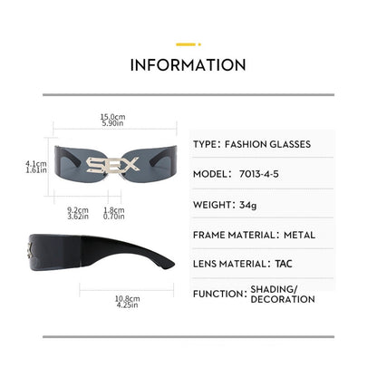 Funny Party Sunglasses for Men and Women Personalized Glasses Integrated Metal Decorative Sunglasses