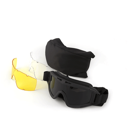 Desert Motorcycle Goggles Anti-wind and Sand Riding Glasses Anti-impact Windproof Goggles Equipment (3 Lenses Set)