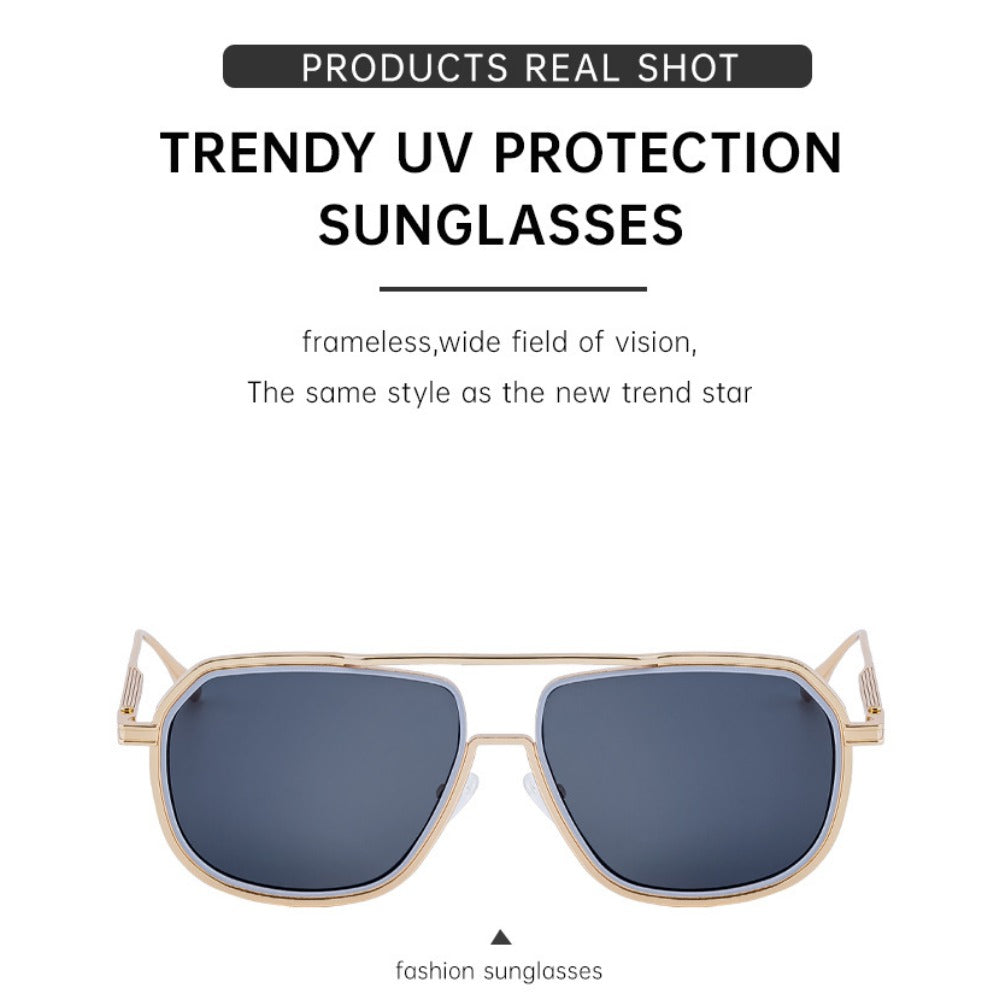 Unique Men's Sunglasses Irregular Frame Sunglasses Men's High-end Business Sunglasses Men's Trendy Sunglasses