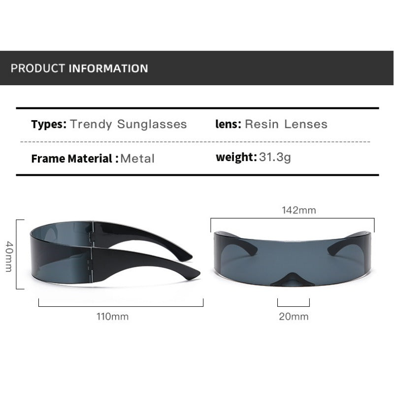 New Futuristic Sunglasses Punk Integrated Sunglasses Stylish Cool Disco Sunglasses Personality Sunglasses