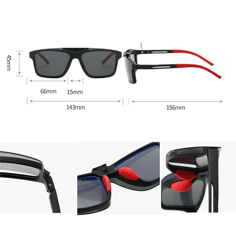 Flip-top Sunglasses Myopia Set Fashionable Men's Anti-ultraviolet Sunglasses TR90 Polarized