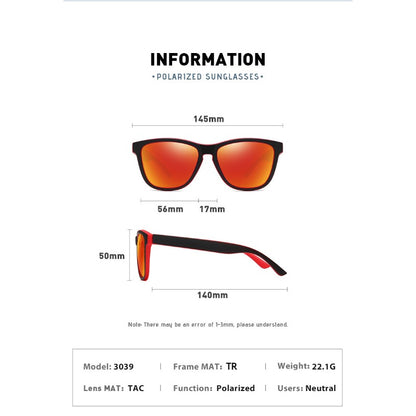 New Simple Men's Sunglasses Polarized Driver Driving Goggles Colorful Sunglasses Fashion Square Frame Sunglasses