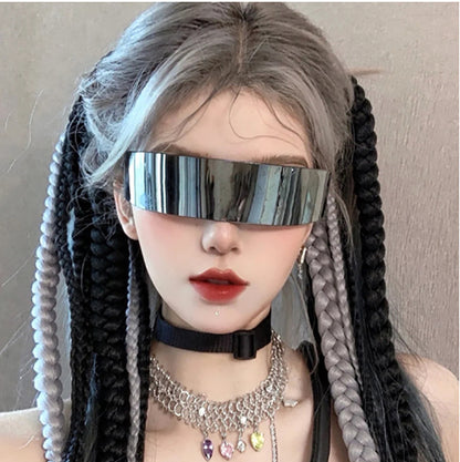 New Futuristic Sunglasses Punk Integrated Sunglasses Stylish Cool Disco Sunglasses Personality Sunglasses