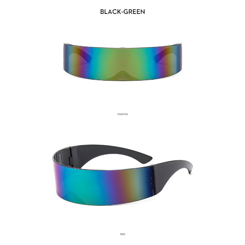 New Futuristic Sunglasses Punk Integrated Sunglasses Stylish Cool Disco Sunglasses Personality Sunglasses