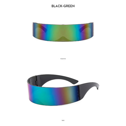 New Futuristic Sunglasses Punk Integrated Sunglasses Stylish Cool Disco Sunglasses Personality Sunglasses