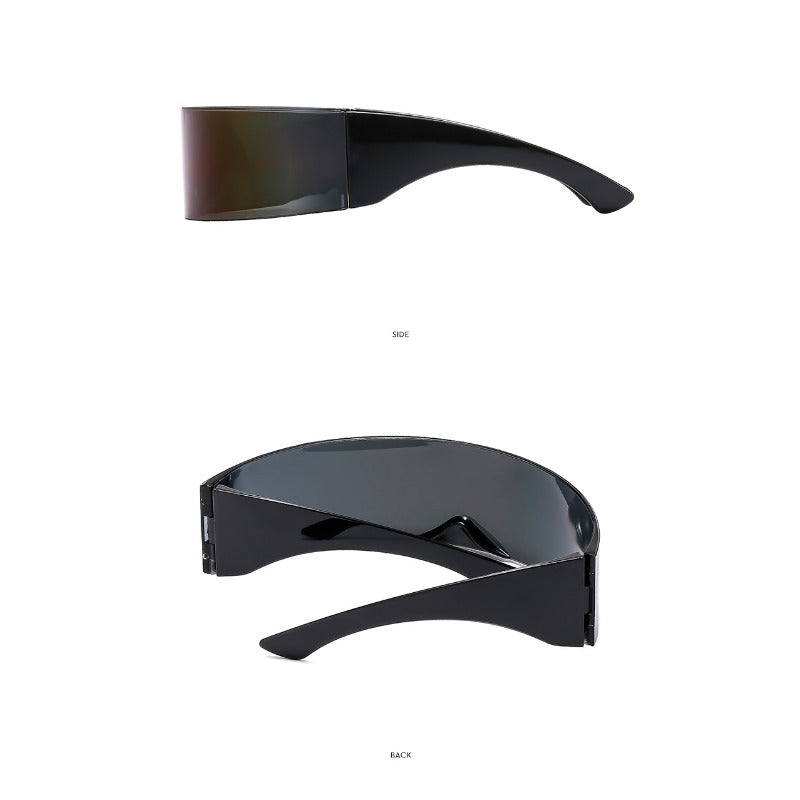 New Futuristic Sunglasses Punk Integrated Sunglasses Stylish Cool Disco Sunglasses Personality Sunglasses