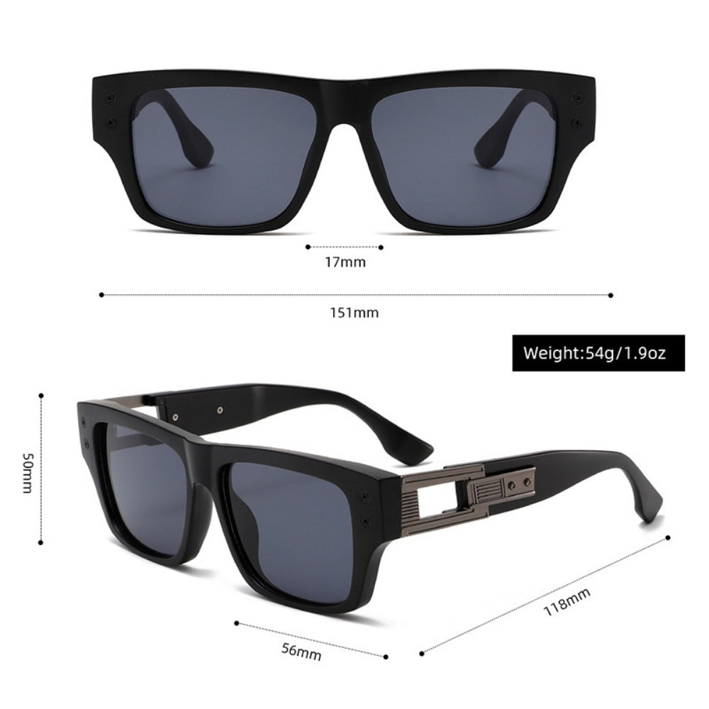 Square Frame Men's Sunglasses Sunglasses UV400 Fashion Retro Sunglasses Outdoor Anti-ultraviolet Goggles