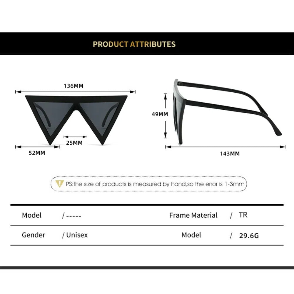 Outdoor UV Protection Sunglasses for Women New Style Personality Modern Catwalk Sunglasses Triangle Hip-hop Sunglasses